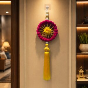 Vibrant Yellow & Pink Festive Wall Hanging