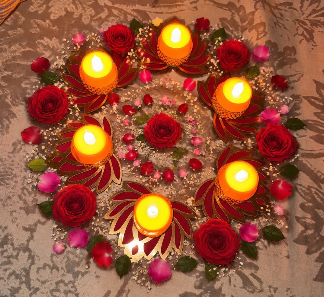 Lotus Tea Light Candle Holder Set